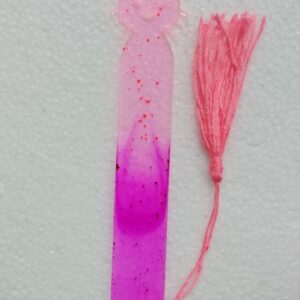 Marque-page chat rose pailleté - Résine époxy