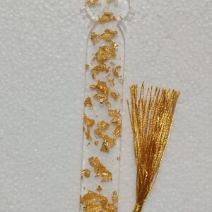 Marque-page chat éclats dorés - Résine époxy