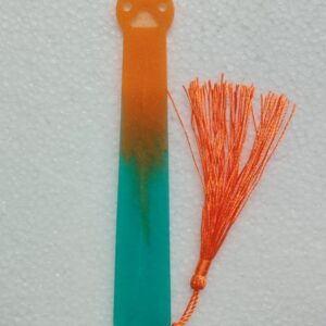 Marque-page patte orange et turquoise - Résine époxy