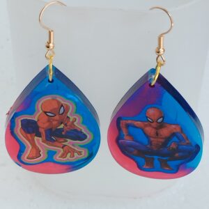 Boucles d’oreilles en résine – Héros Pop “Spider-Man”