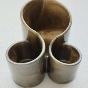 Organiseur gris-bronze doré 3 compartiments - Résine époxy