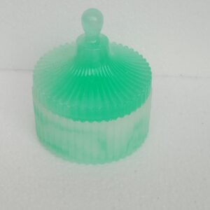 Boîte spirale menthe et blanc avec couvercle - Résine époxy