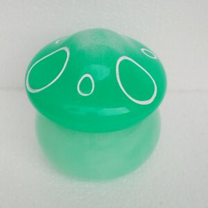 Boîte champignon vert clair pailleté - Résine époxy