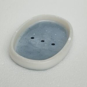 Porte-savon gris clair, blanc moucheté - Résine époxy