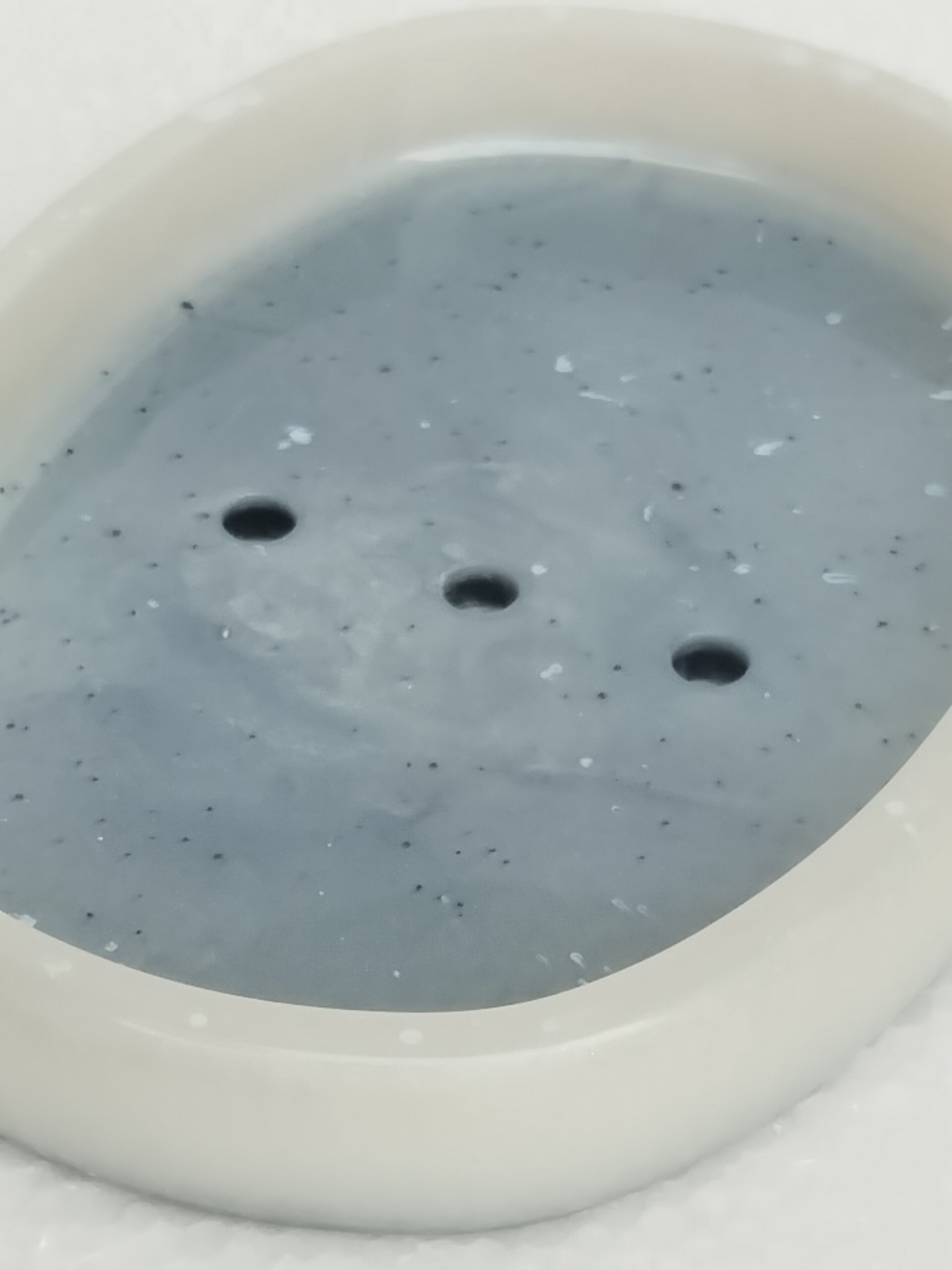 Porte-savon gris clair, blanc moucheté - Résine époxy – Image 3