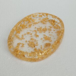 Porte-savon transparent et doré - Résine époxy
