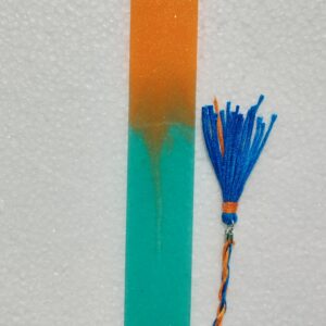 Marque-page orange et turquoise - Résine époxy