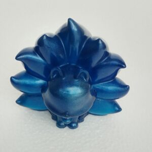 Renard Bleu Mystique en Résine Époxy - Sculpture Artisanale