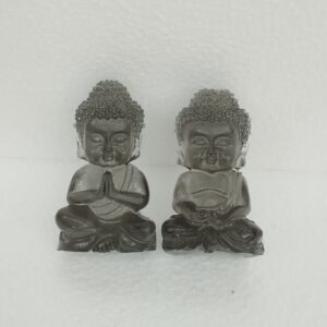 Duo de Bouddhas Méditation en Résine Époxy - Finition Cristalline