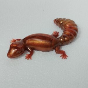 Lézard Décoratif en Résine Époxy Cuivré et Doré
