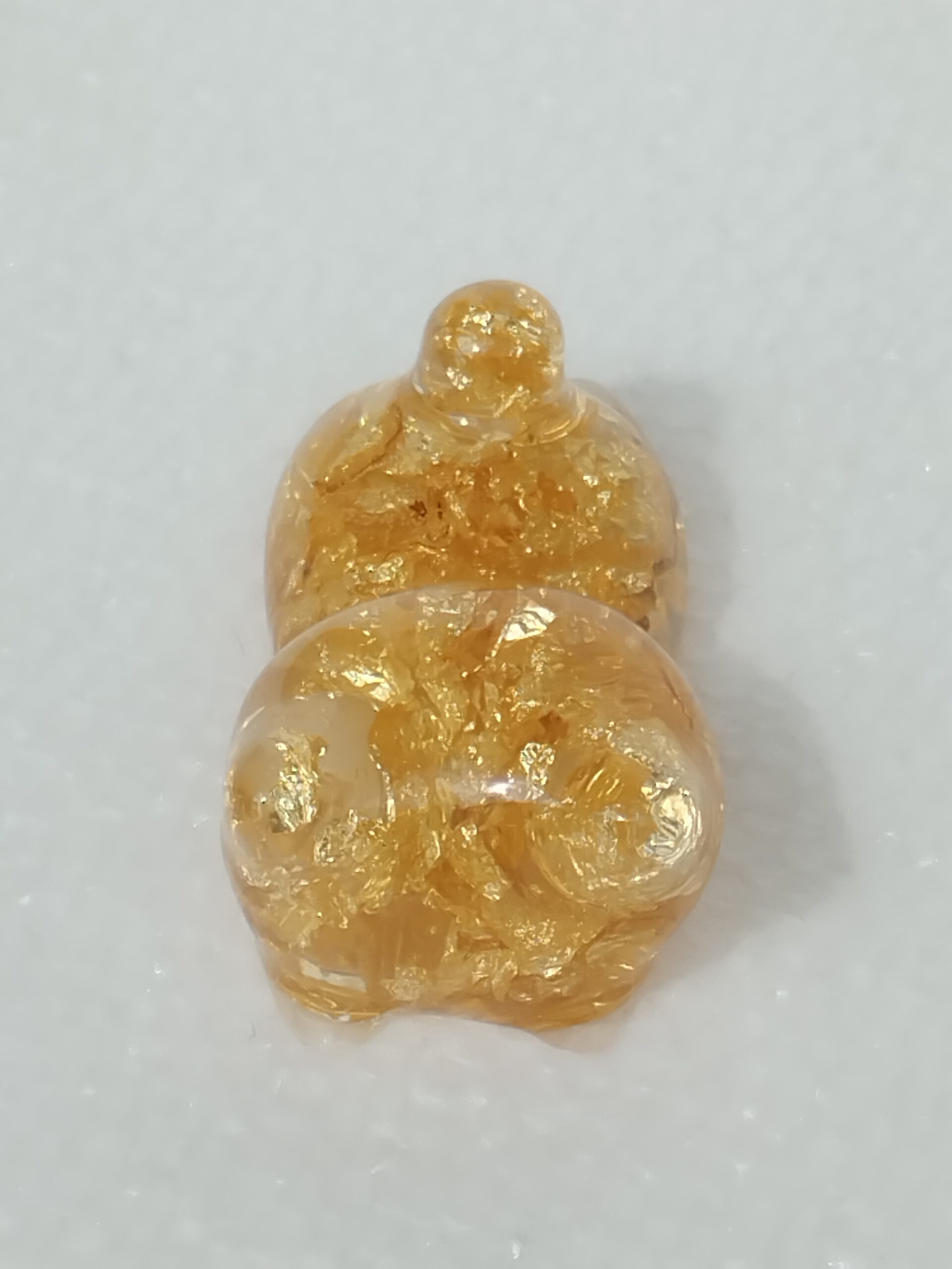 Chat Porte-Stylo en Résine Époxy Transparent et Doré - Création Artisanale – Image 2