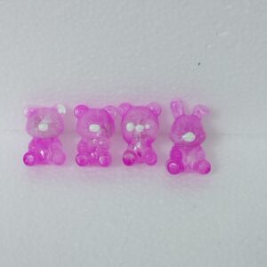 Aimants Oursons et Lapin en Résine Époxy Rose – Lot de 4