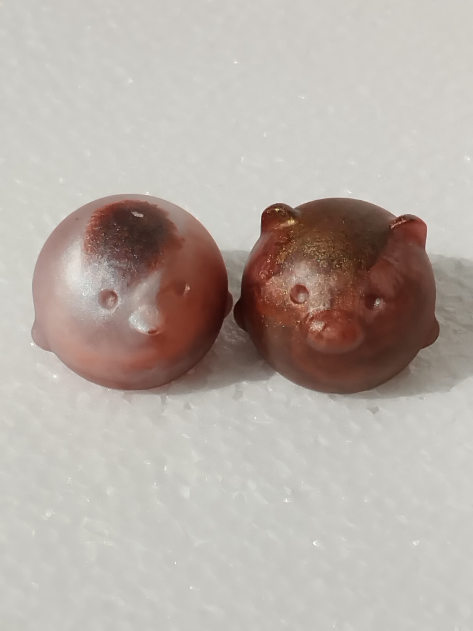 Mini Têtes d'Animaux en Résine – Teintes Cuivrées et Irisées