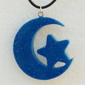 Pendentif Lune et Étoile en Résine Époxy