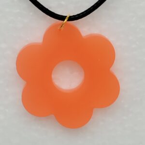 Pendentif Fleur Orange Pop – Résine Époxy