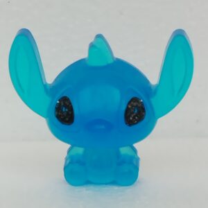 Mini figurine décorative Stitch en résine bleue transparente