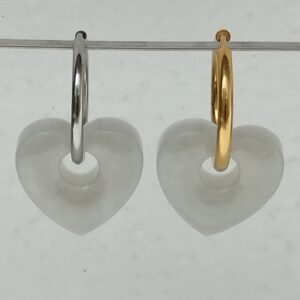 Pampilles cœur grises (vendues sans créoles)