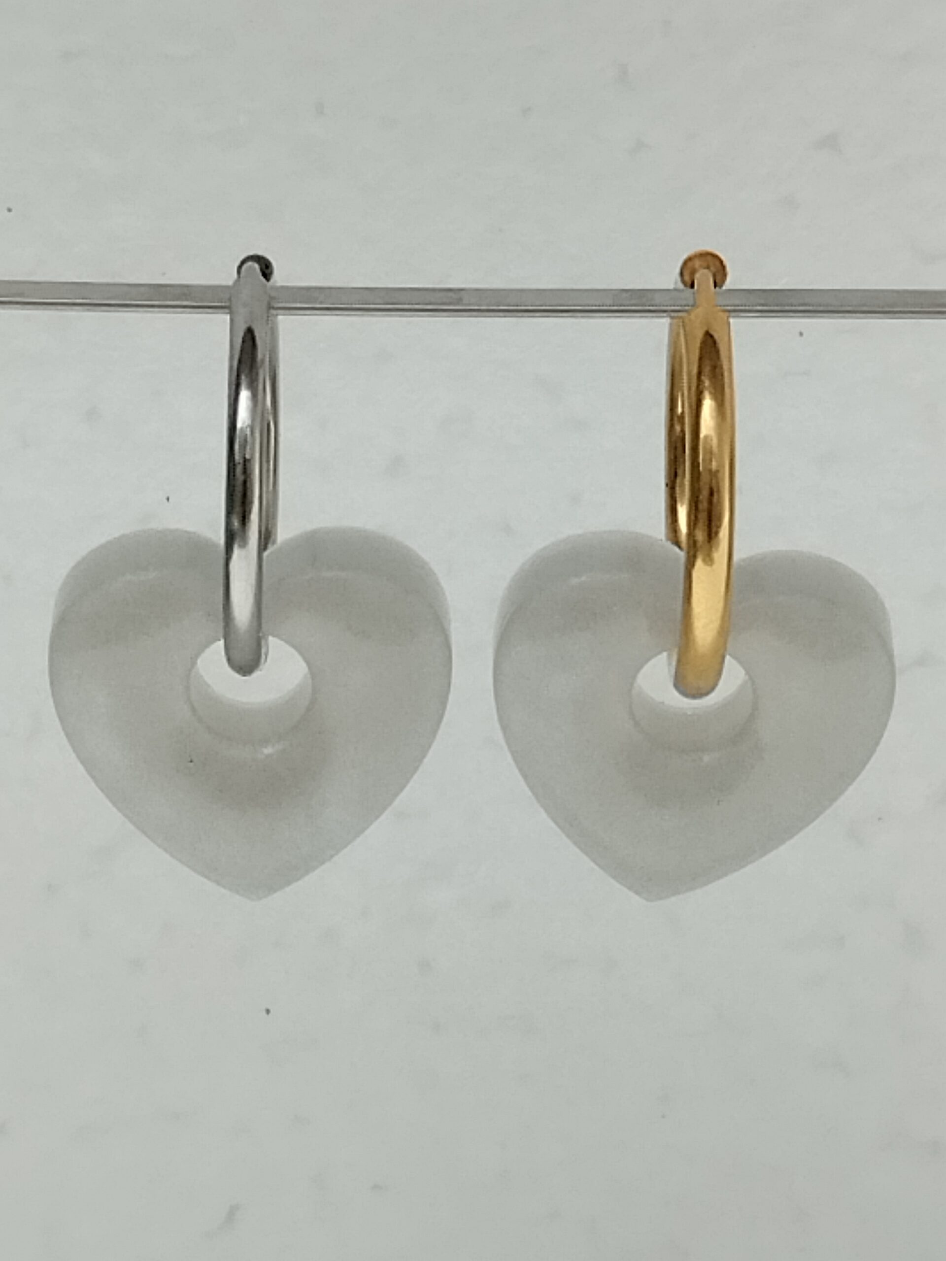 Pampilles cœur grises (vendues sans créoles)