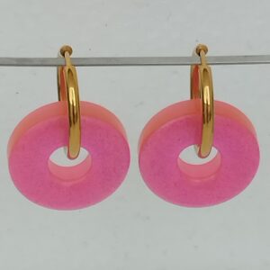 Orya Rose – Pampilles rondes en résine époxy