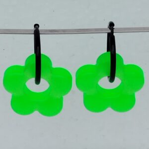 Pampilles fleur vert fluo – série Lumélys