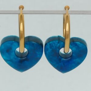 Pampilles cœur bleu océan – série Soléa