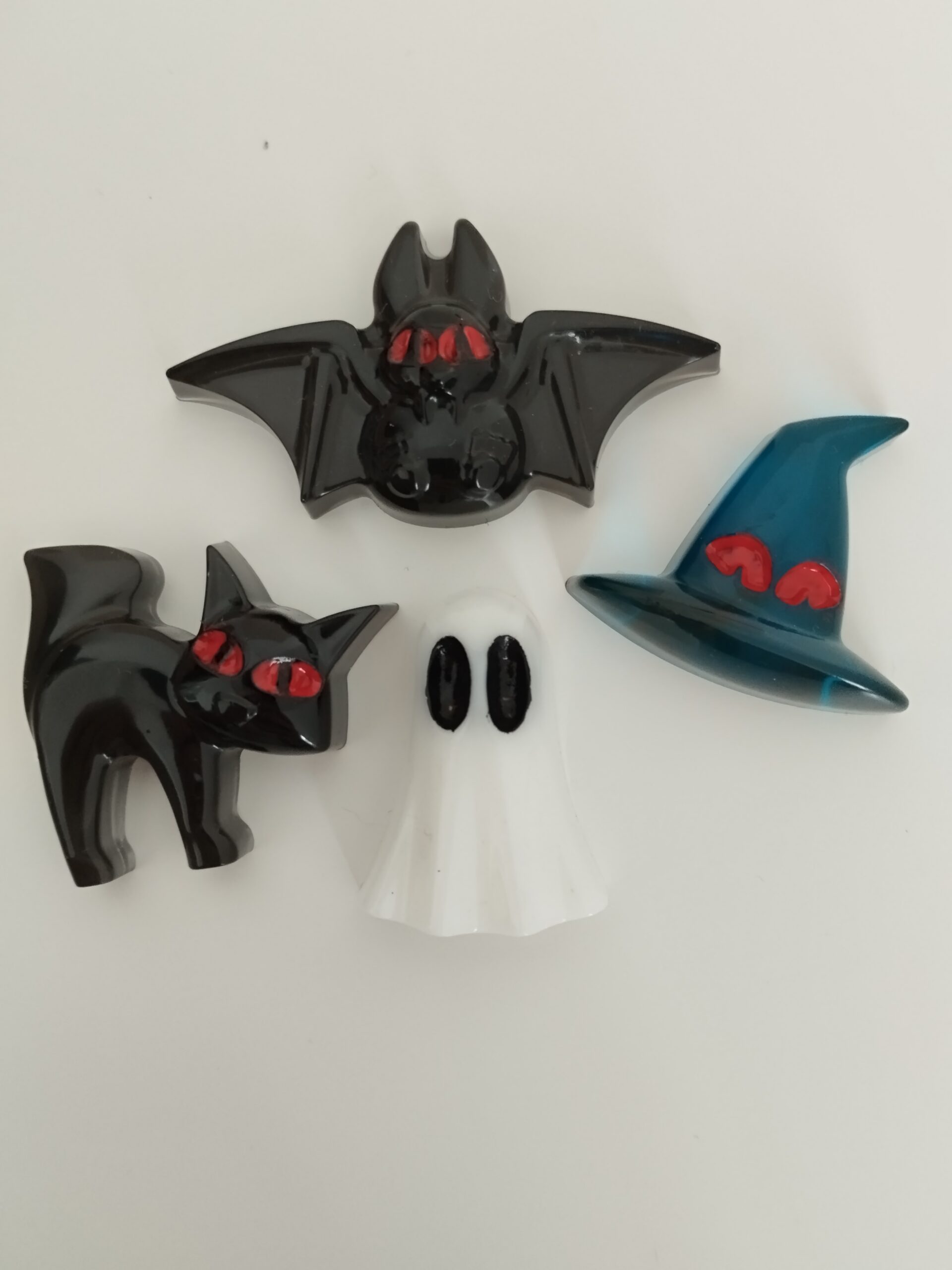 Décorations Halloween en résine – Lot de 4 pièces (fait main)